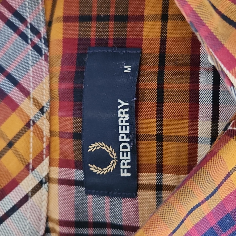 Men's Fred Perry Plaid Button-Down Shirt - Picture 3 of 6